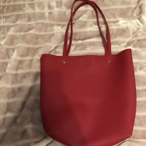 Red shoulder bag